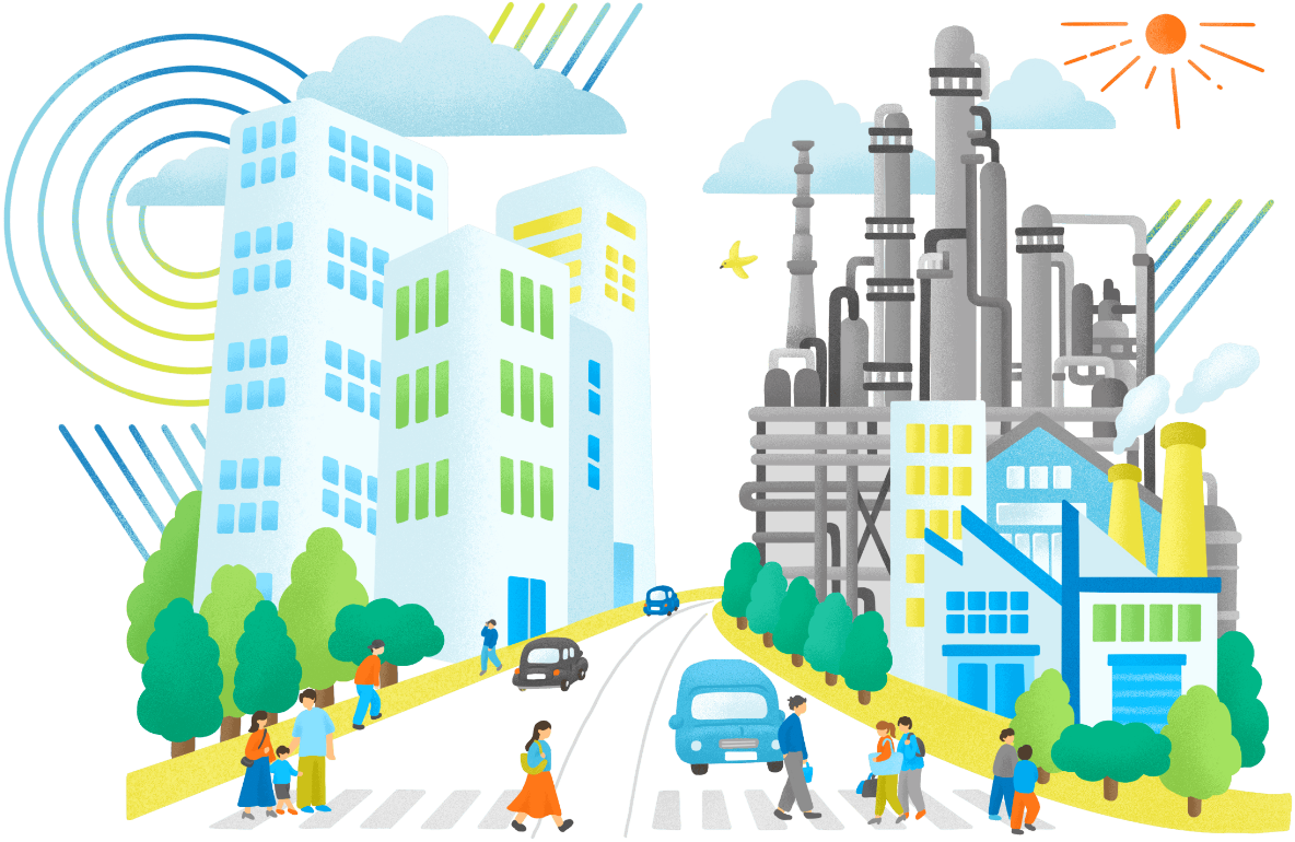 都市と暮らしのイラスト